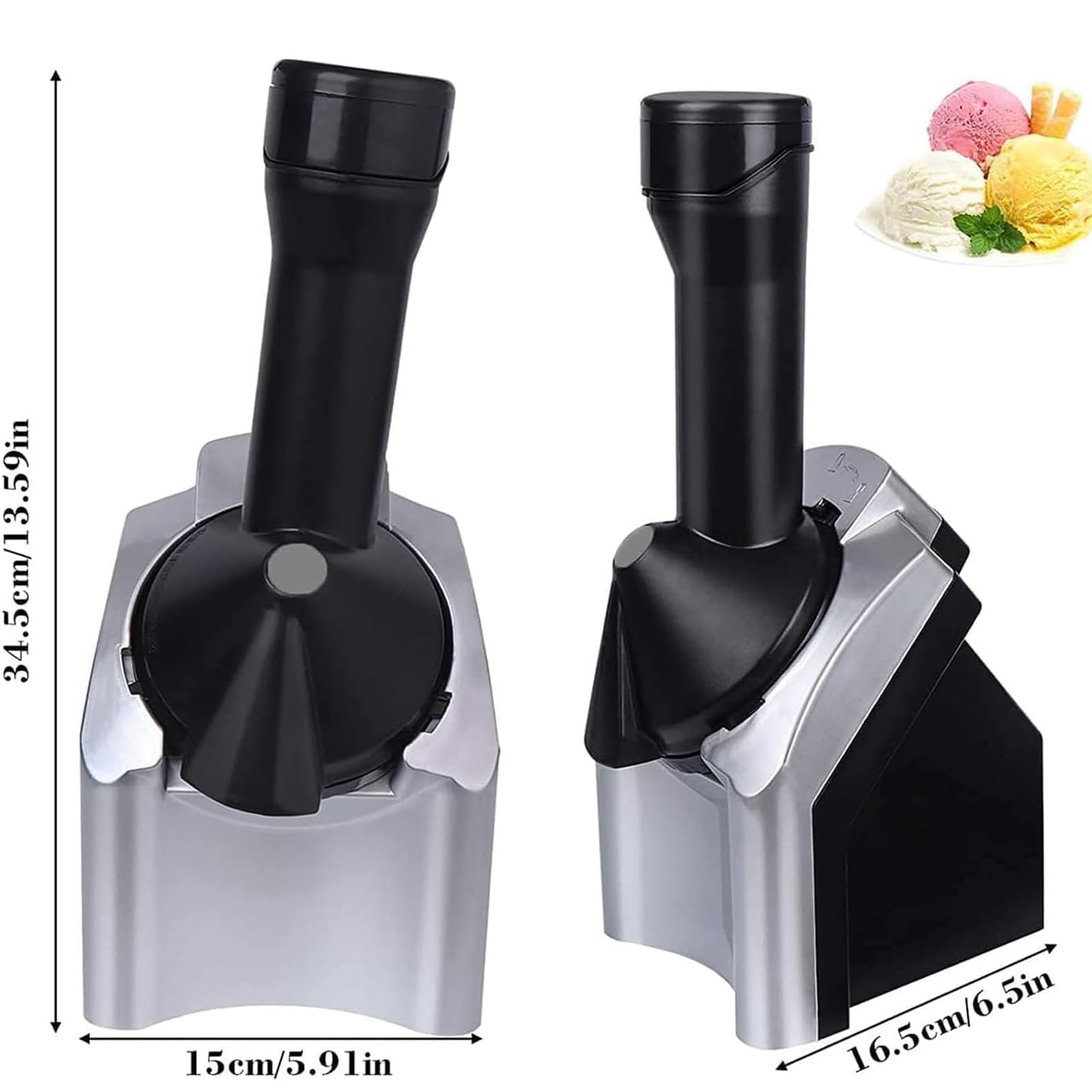 Máquina automática para hacer helados, mini máquina automática para sorbetes caseros, sorbete y yogur congelado, perfecta para golosinas familiares y fiestas