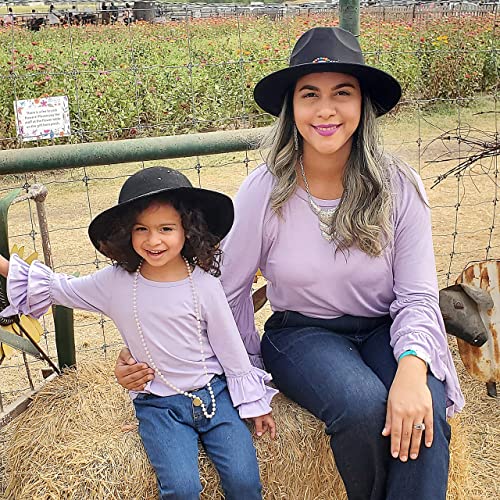 Bienvenu Kids Girl's Vintage Dome 100% Wool Felt Bowler Cap Floppy Hat Bow2