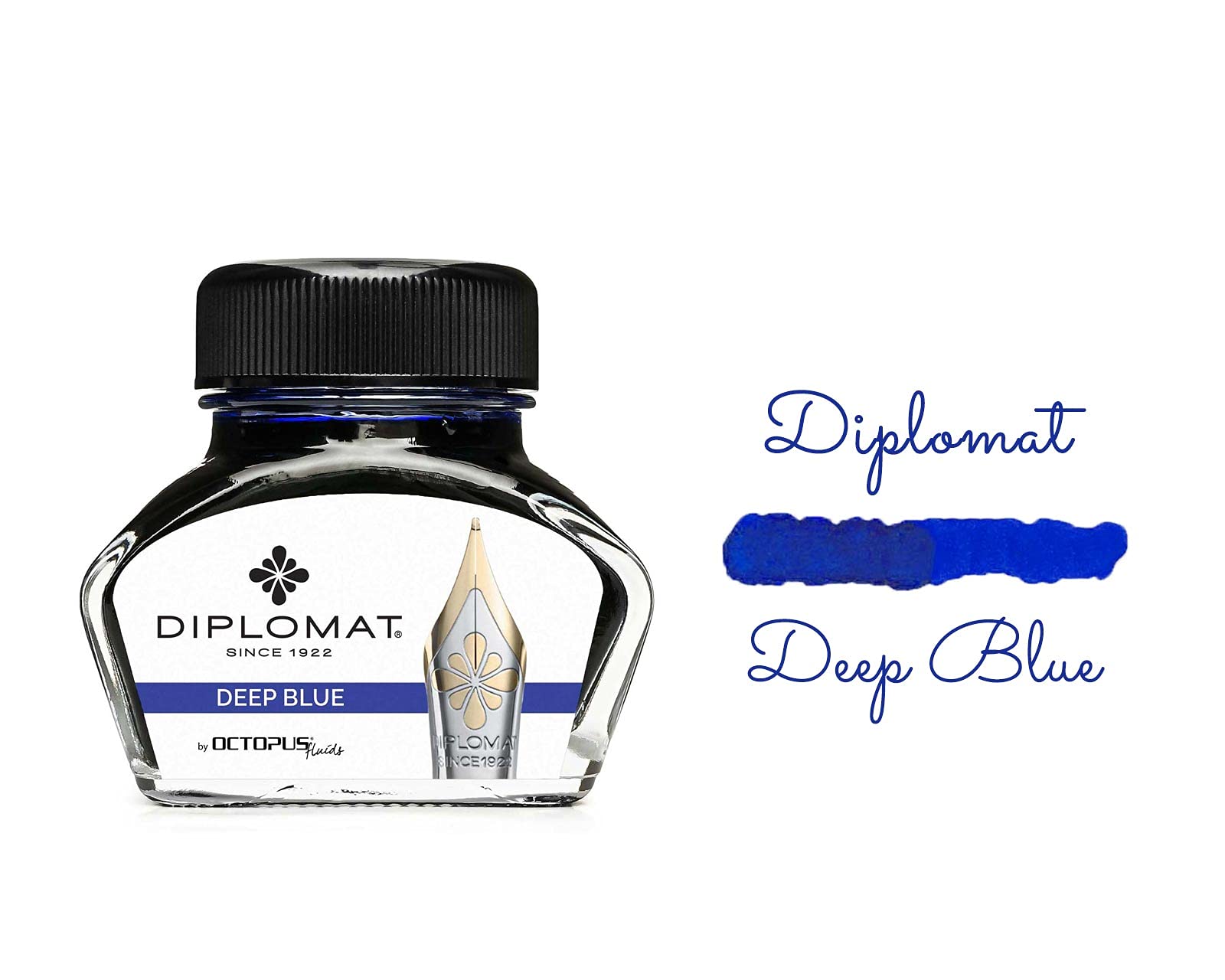 DIPLOMAT - Geschenkset Füllfederhalter Excellence A² Skyline - Blau - 1 Füllhalter + 1 Tintenfass + 1 Lederetui - 5 Jahre Garantie