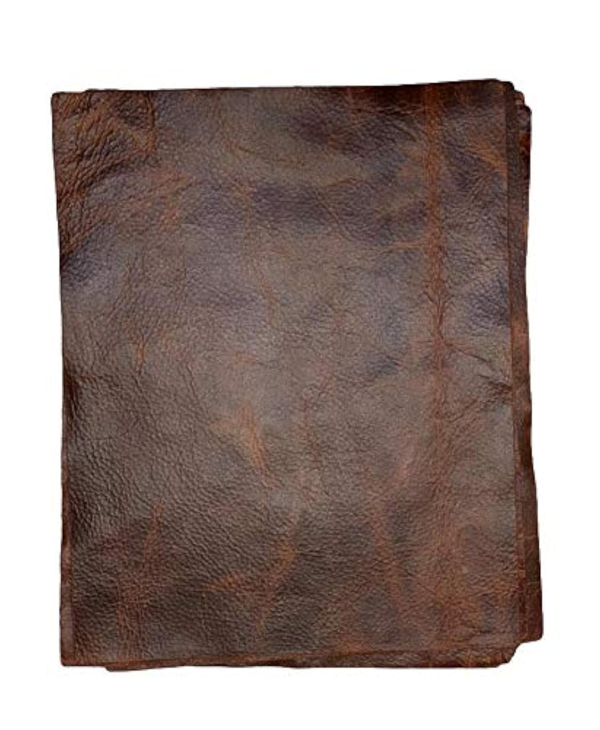 Distressed Cowhide Pull Up Leather: 8.5'' x 11'' Pre Cut Pieces (Bourbon)