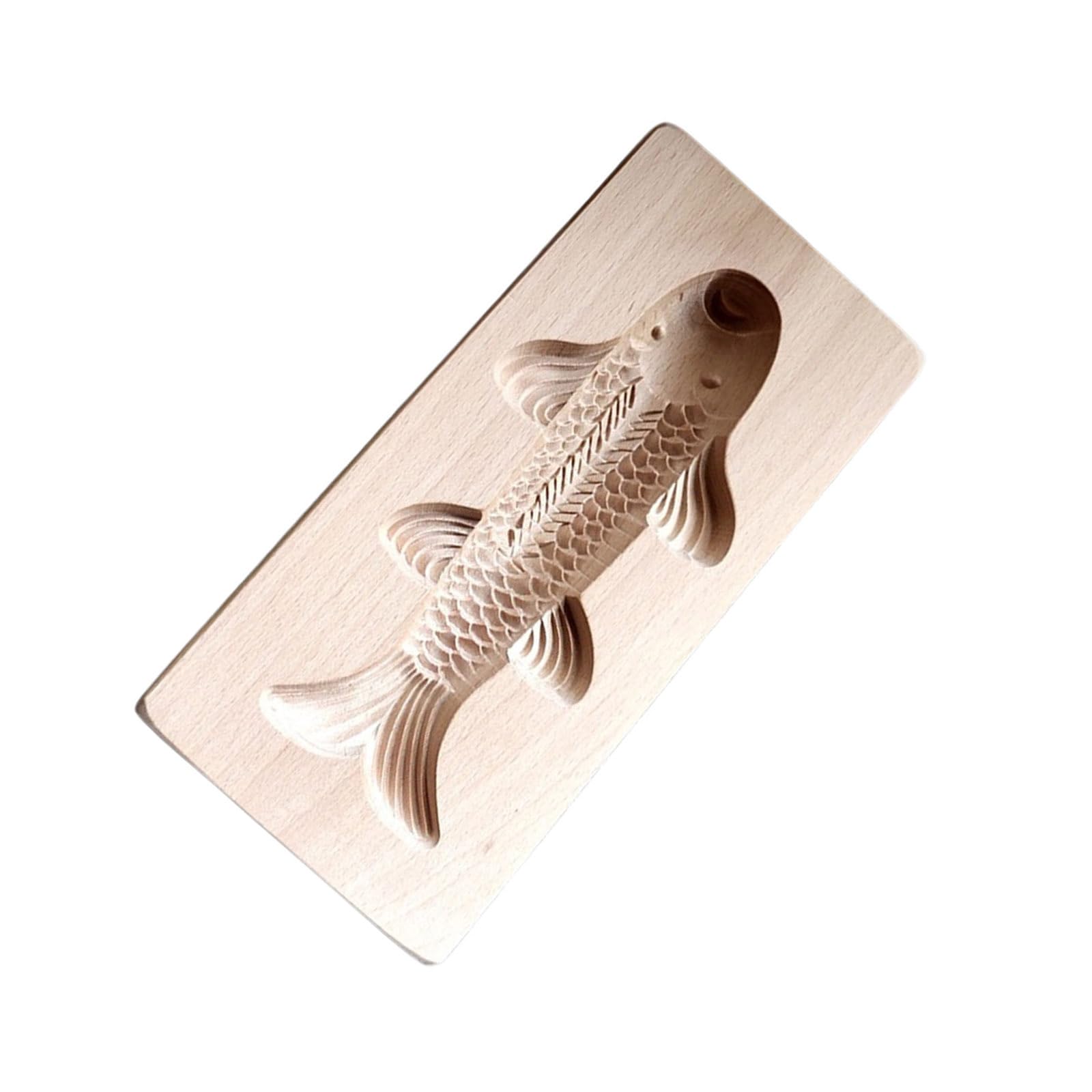 Buxuaaaa Premium Carved Carp Wooden for Traditional Baking and Kitchen Tool Steamed Buns Bakeware Wooden Dessert