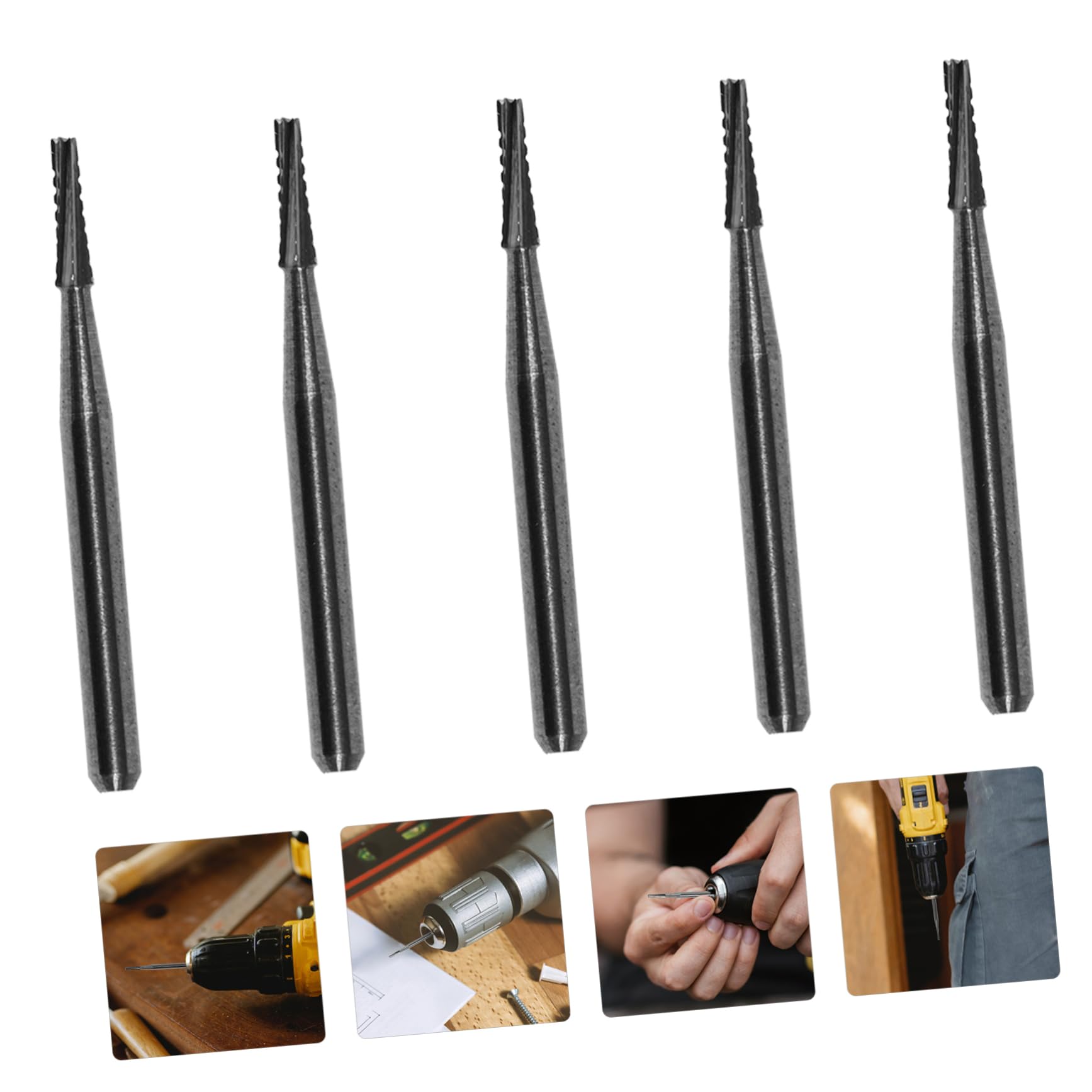 Amosfun 5 Series Herramienta De Reparación De Vidrio Tungsteno Reparación De Chips De Parabrisas Herramienta De Reparación del Parabrisas Kit De Reparación De Ventanas Plata 5 Piezas X 5