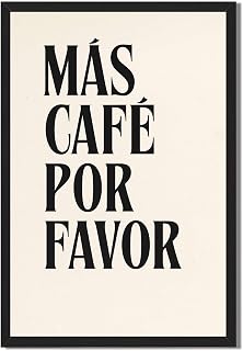 Ms Caf Por Favor Poster Canvas Print Art Print Modern Wall Art Painting Exquisite Wall Decor for Kitchen Coffee Bar Home Decoration Apartment Pictures College Art Print (Blank Framed,24L X36W)
