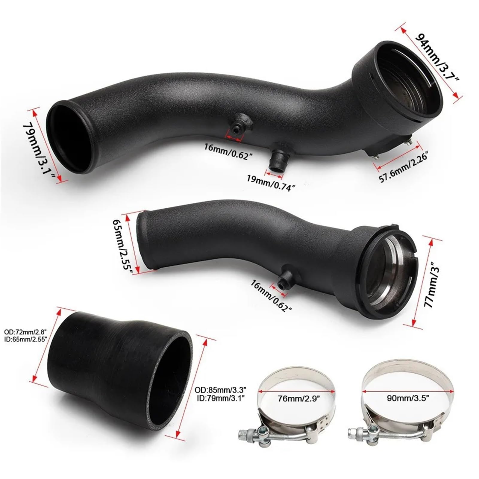 Aspirazione Aria Per BMW 2010-2016 F20 F30 135i M135i M235i 335i N55 3.0L Kit Tubo Di Aspirazione Turbocompressore Tubo Aspirazione Dell'aria