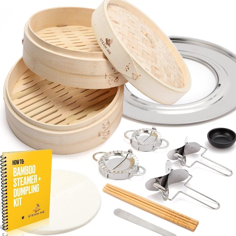 10 Inch Bamboo Steamer Basket with Steamer Ring