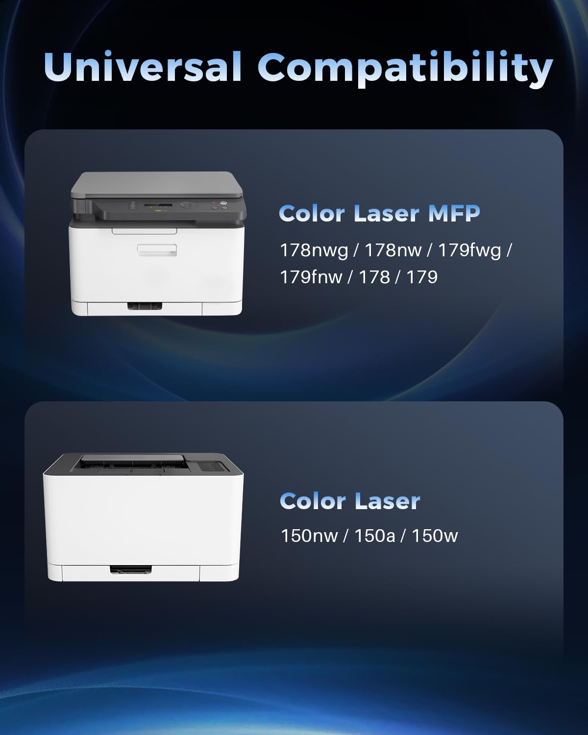 117A Cartuchos de Toner Compatible para HP W2070A W2071A W2072A W2073A para HP Color Laser MFP 178nw 179fnw 150nw 150a 179fwg 178nwg (Negro Cian Amarillo Magenta, Paquete de 4)