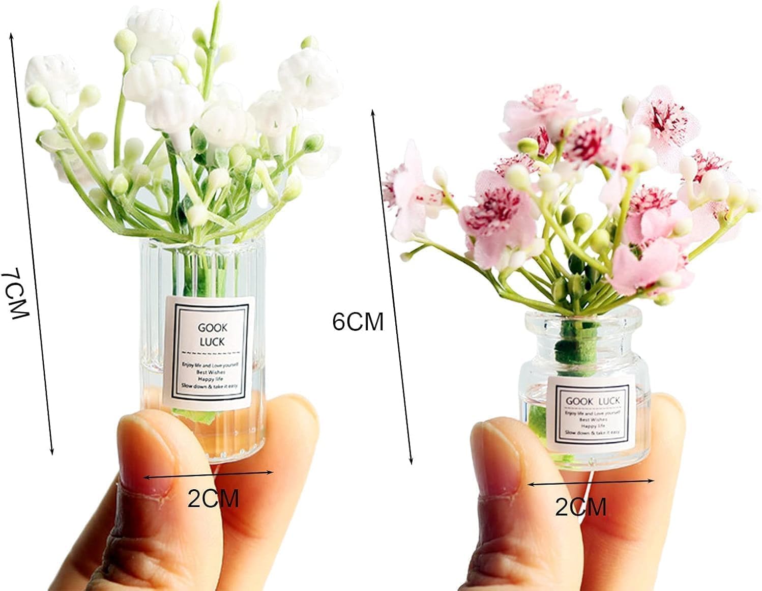 Miniature Flowers in Vase Set, 1:6 Scale Dollhouse Décor with Realistic Details - Image 3