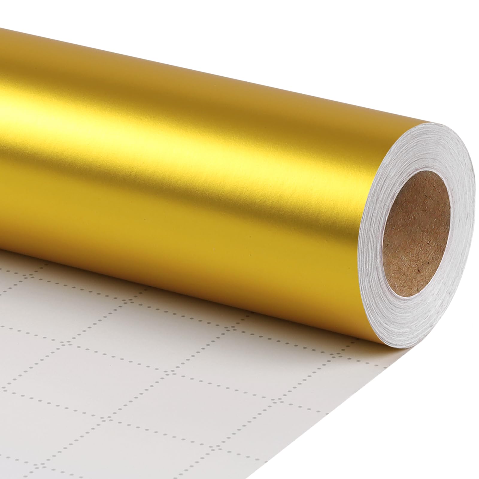 LaRibbons Goldenes Weihnachts-Geschenkpapier, einfarbig, mattes Metall, Geschenkpapierrolle – 43 cm x 10 m, Geschenkpapier für Weihnachten, Hochzeit, Geburtstag, Urlaubsparty