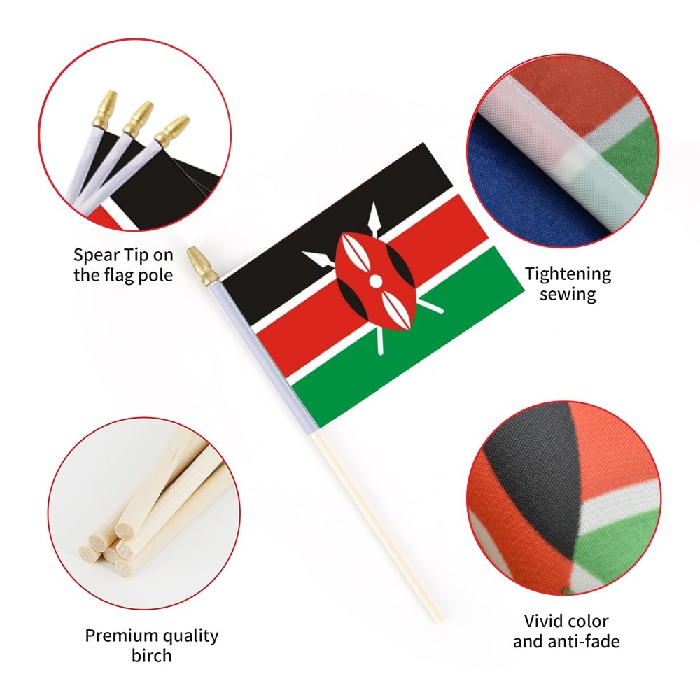 Amazon.com : Ckexin 25Pack Small Kenya Flag Handheld Mini Kenyan