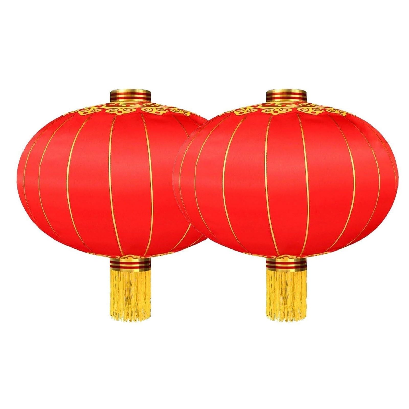 Asian lantern, 2 Pcs Chinese Red Lanterns Traditional Spring Festival Cloth Hanging Ornament for New Year Wedding Party Decorations