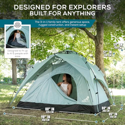 Carpa Instantánea Pop Up 4 Personas Impermeable Fácil Montaje miniatura 3