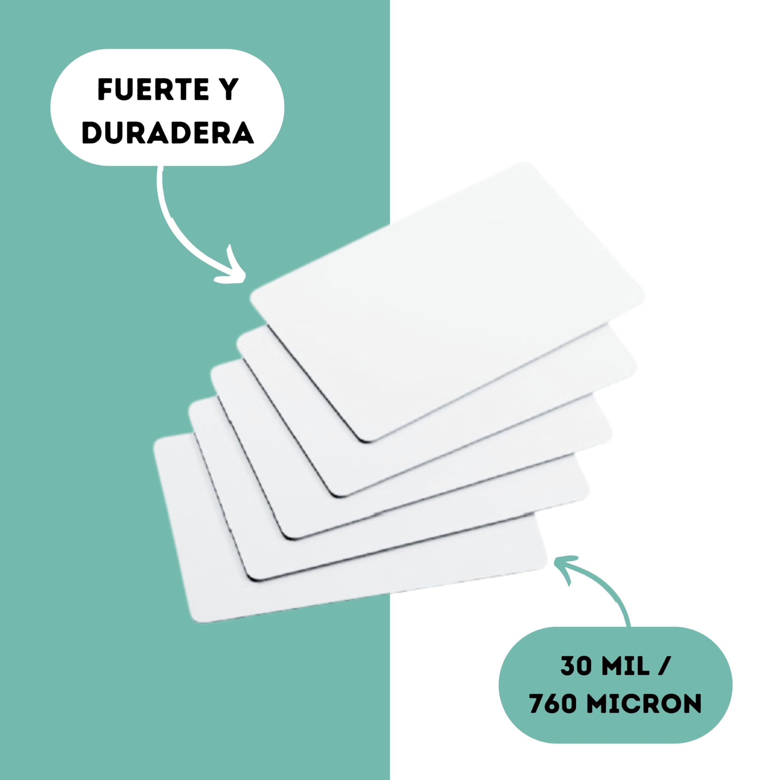 Double Dragon, 100 Tarjetas de Identificación de PVC Blanco, CR80 30 Mil (760 Micras), Compatibles con Impresoras ID Zebra, Magicard, Evolis, Fargo, Datacard y NiSCA, 86 x 54 mm
