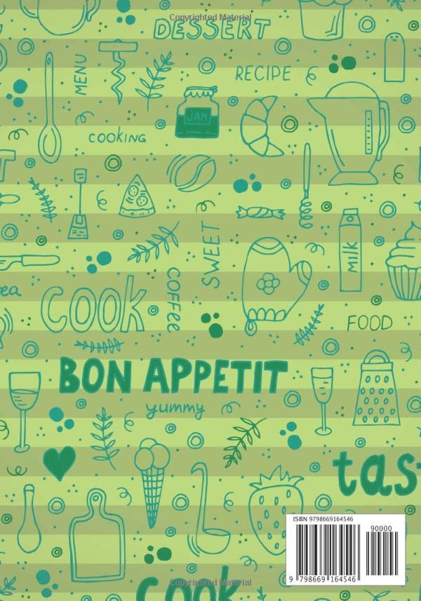 RECIPES COOKBOOK: My Favorite Recipes | Blank recipes books to Write In | 8.5 x 11 In | Collect the Recipes You Love in Your Own Custom Cookbook with ... Style With Lime Green Striped Background) image 2