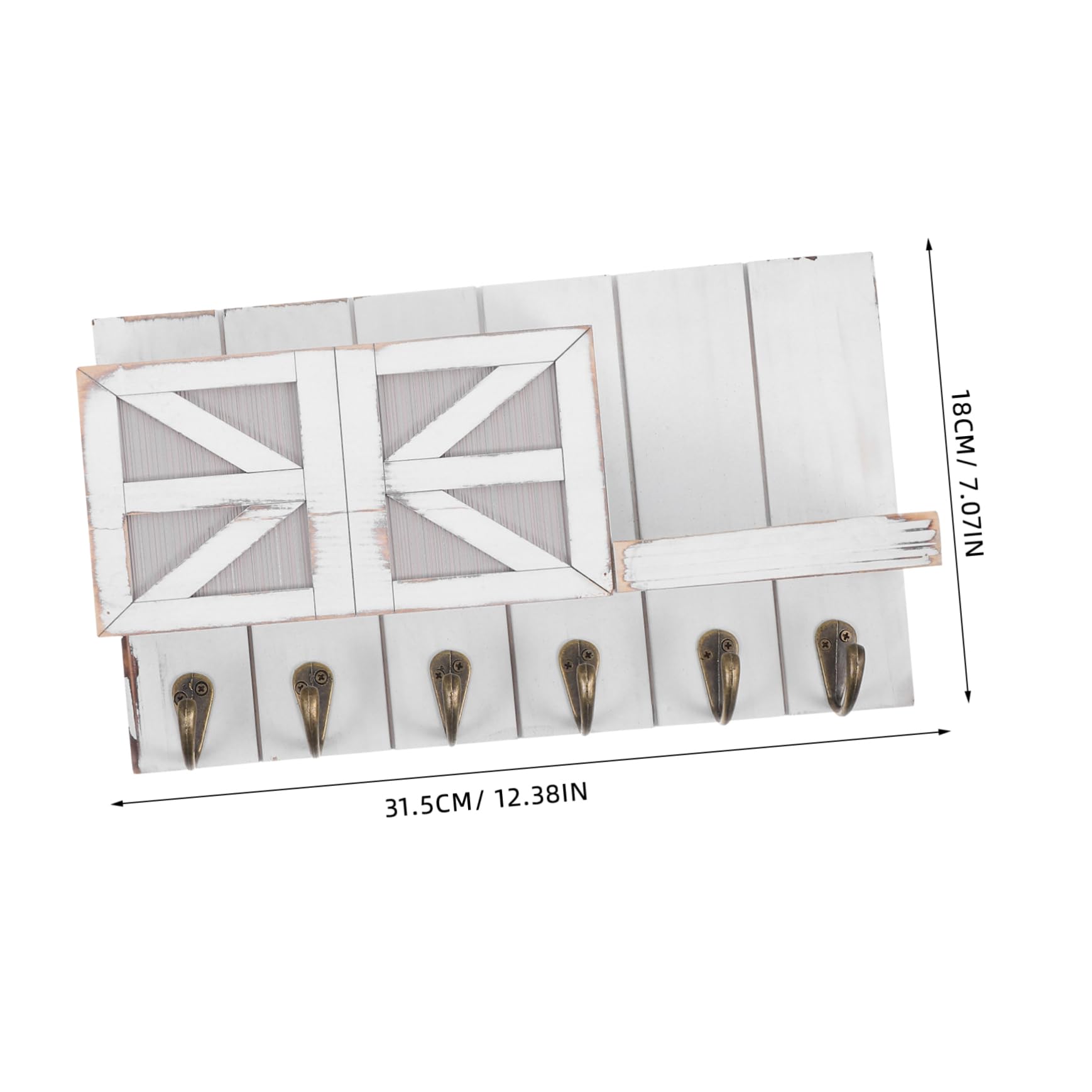 Ciieeo Portachiavi da Parete in Legno e Ferro con Mensola, Stile Europeo Sofisticato per Decorazione Salotto o Piccoli Appartamenti