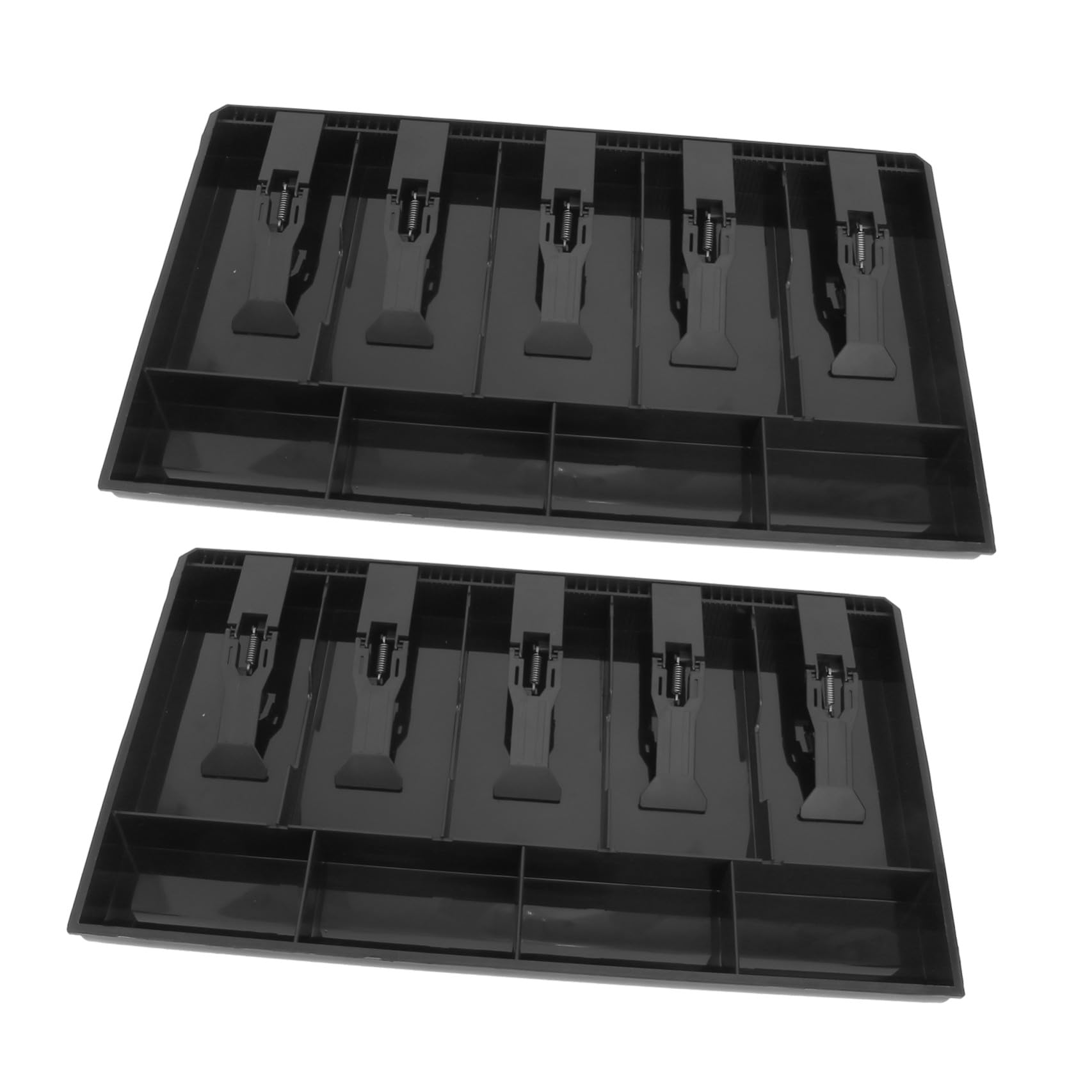 2 Pezzi Vassoio in Resistente Cassetto Porta Contanti con Scomparti per Cassa Organizzatore per Banconote e Monete per Negozi e Uffici