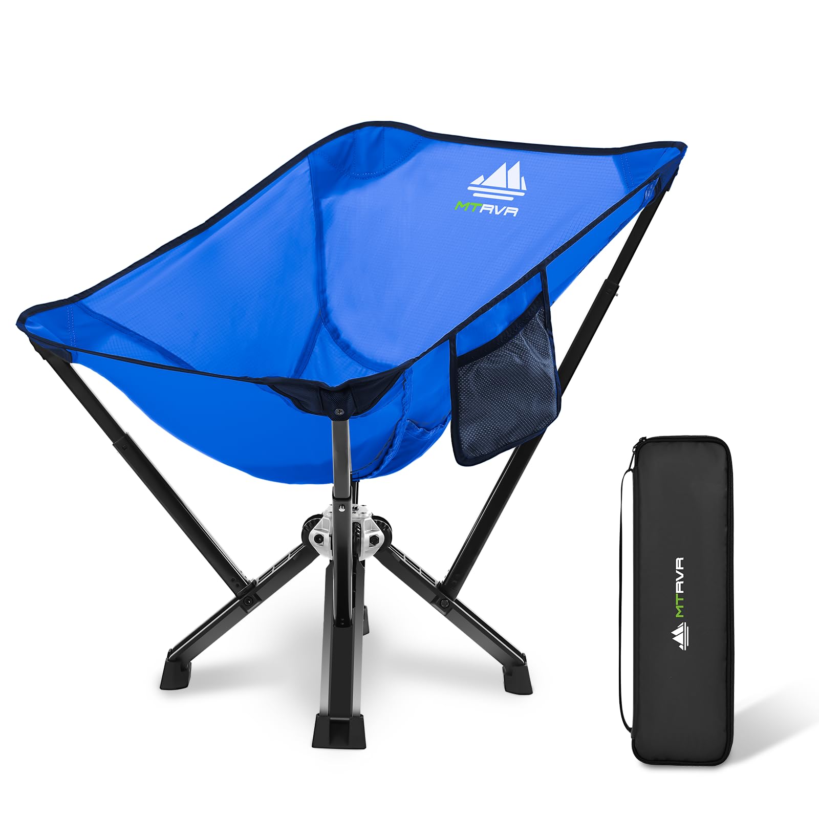 Folding Camping Chair Lightweight Outdoor Chair Heavy Duty 272 kg Capacity Portable Chairs with Pocket and for Hiking, Fishing,Travel, Outdoor Adventures (Classic Blue,A)