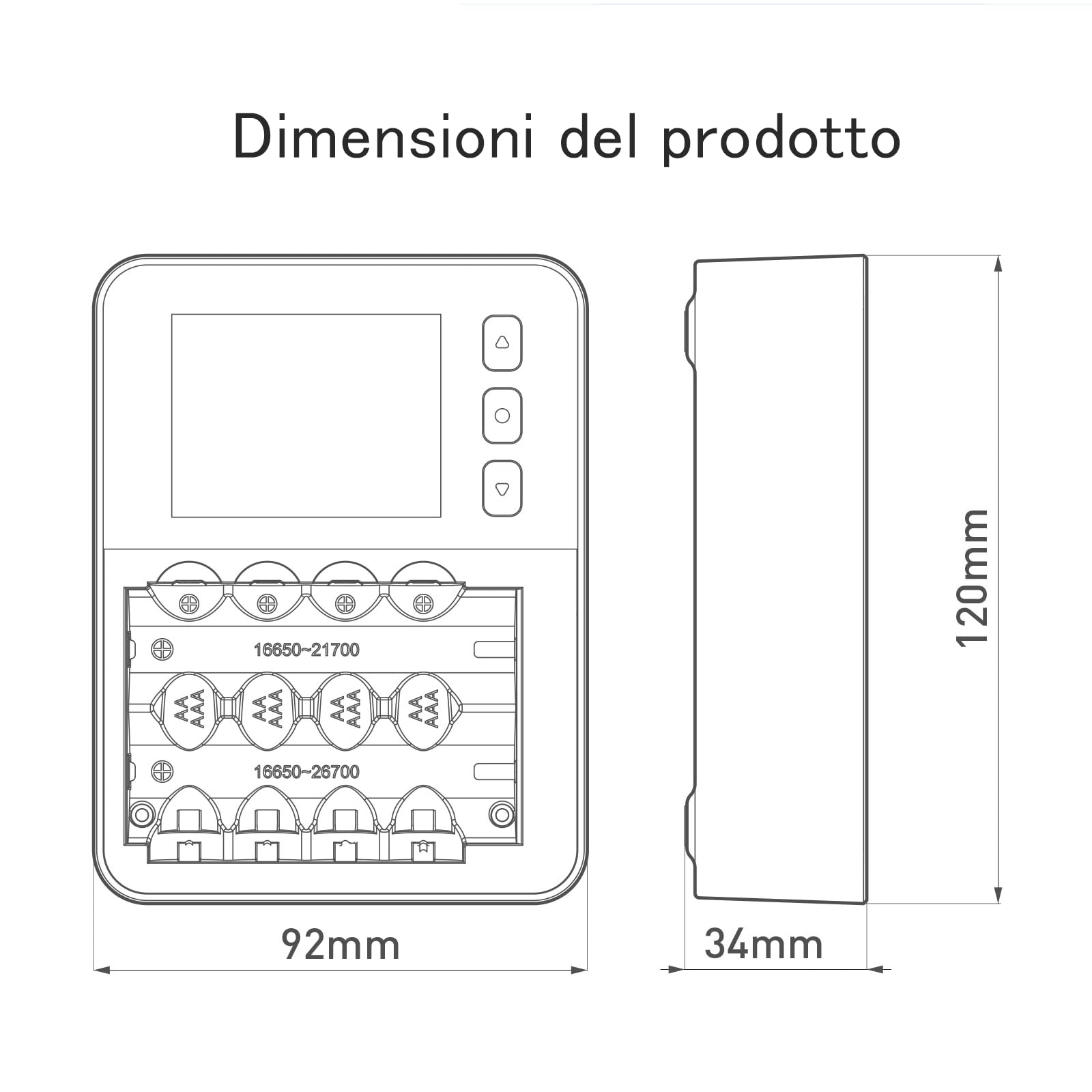 LIMETA R4EVO Carica Batterie Ricaricabili AA e AAA 18650 Ni-mh Li-ion Caricabatterie Rapido per pile Ricaricabili, Caricabatterie Intelligente con Display Funzioni di Scarica Analisi e Rigenerazione