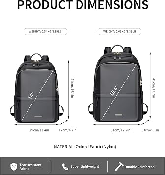GOLF SUPAGS Laptop Backpack for Women Slim Computer Bag Work Travel College Backpack Purse Fits 14 Inch Notebook (Black)
