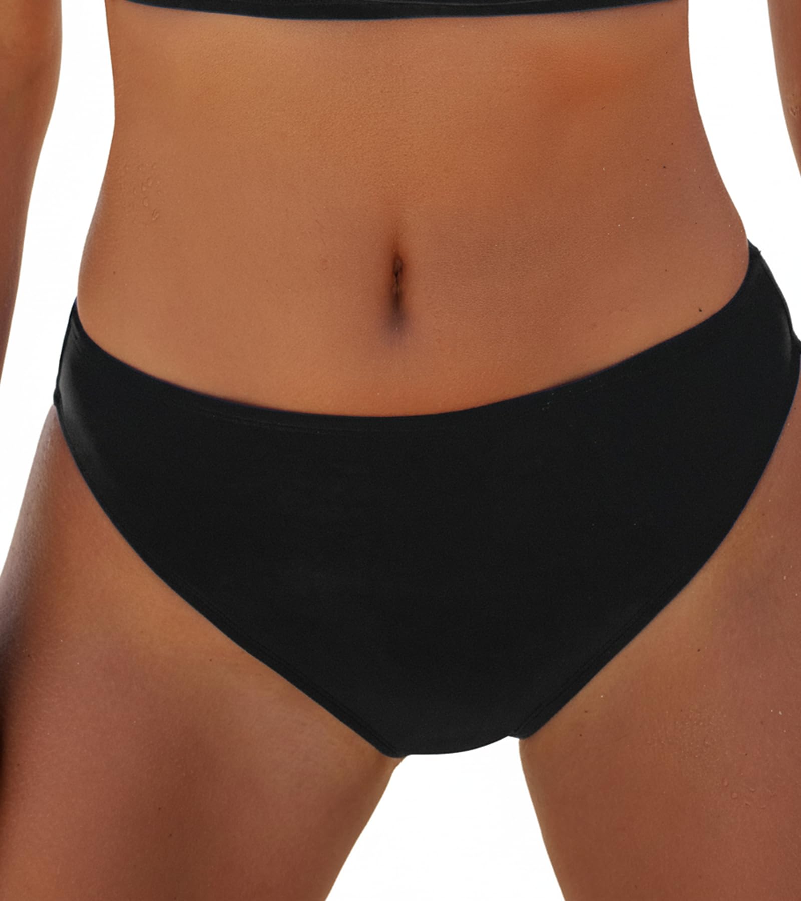 Women's Bikini Bottom Separate Mid Rise Full Coverage Swimsuit Bottom Only-image-44