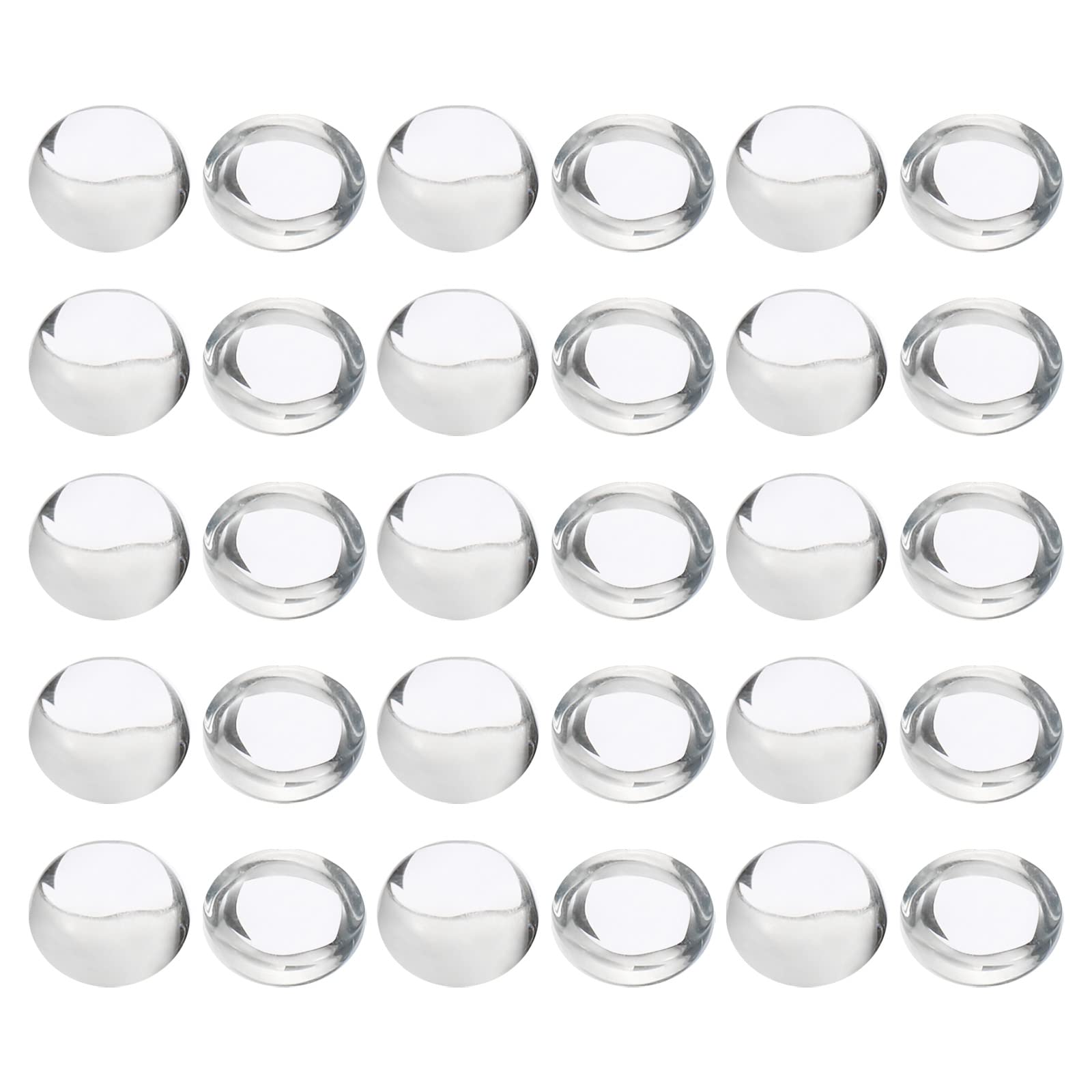 PATIKIL Przezroczyste szklane kaboszony, 100 szt. 8 mm grubsze okrągłe szklane płytki kopułkowe do tworzenia biżuterii, przezroczyste, 6mm, Szkło