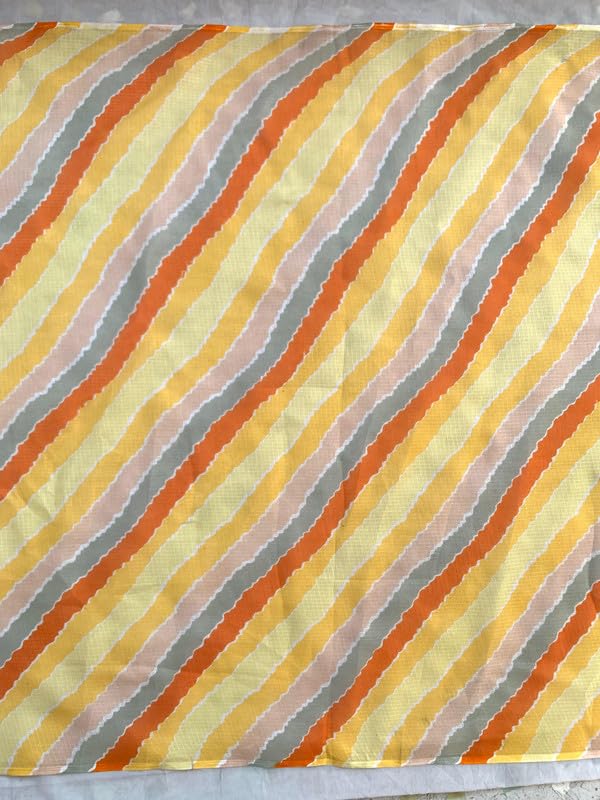 Image of Women's Cotton Blend Striped Print Dupatta with 2.20 Meters | Women's cotton printed dupatta with tassels