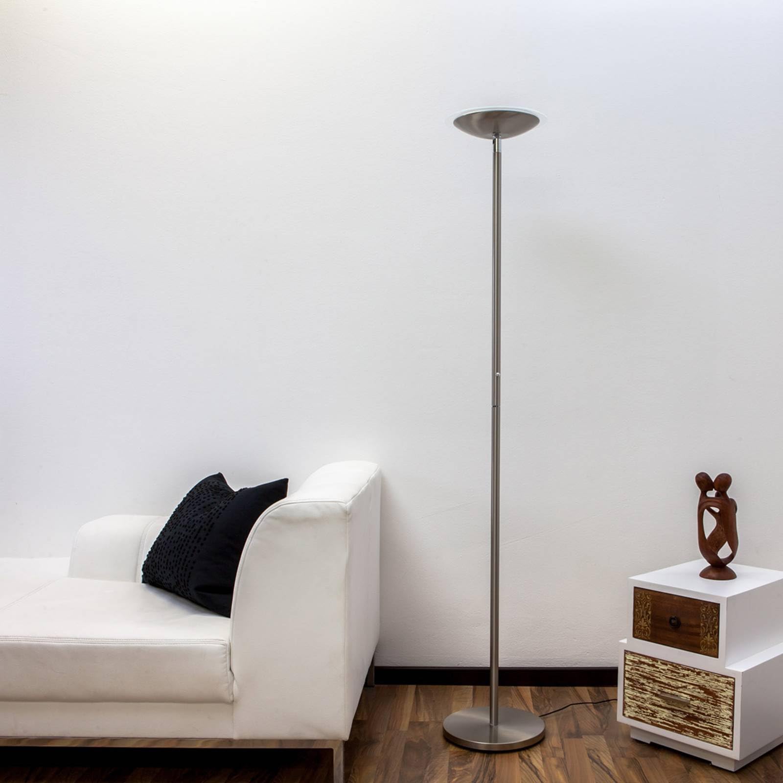 LED Lámpara de pie 'Malea'con dimmer táctil (Moderno) en Gris hecho de Metal e.o. para Salón & Comedor (1 llama,) de Lindby | lámpara LED de pie, lámpara de pie, lámpara de pie