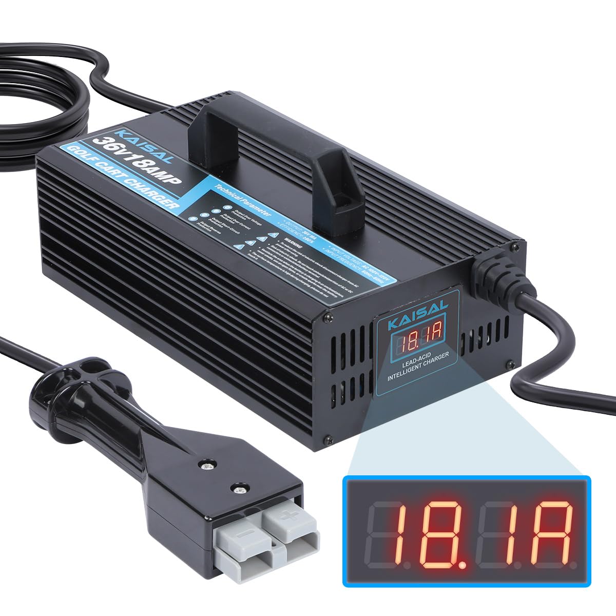 36 Volt Golf Cart Battery Charger for EZGO Marathon Golf Carts 18AMP 36V EZ GO Charger with Anderson SB-50 Plug, Trickle Charge Golf Cart Charger, 5-7 Hours Full Charge,16FT Cord for Lead Acid Battery