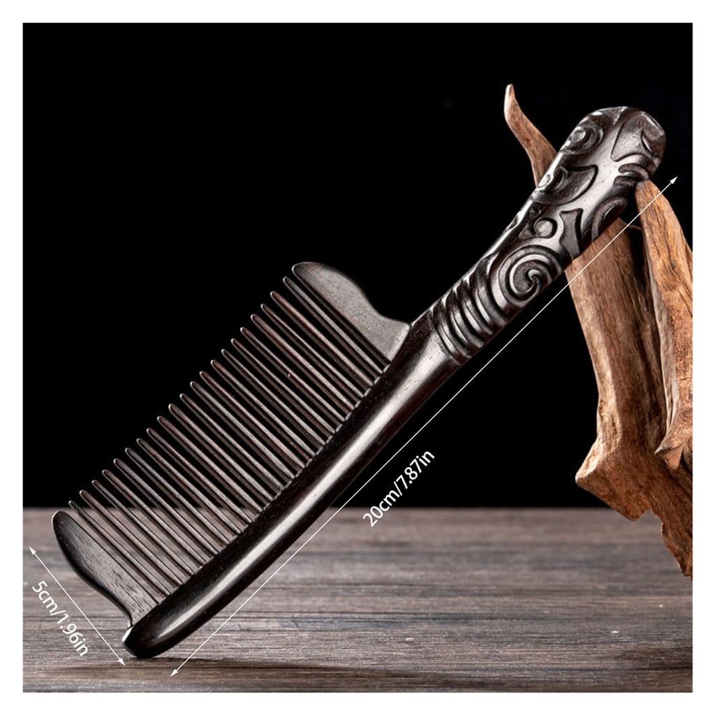 Peruka Grzebień Solid Wood Straight Hair Comb Black Curly Hair Comb Retro Style Comb With Handle Design Duże grzebienie do włosów