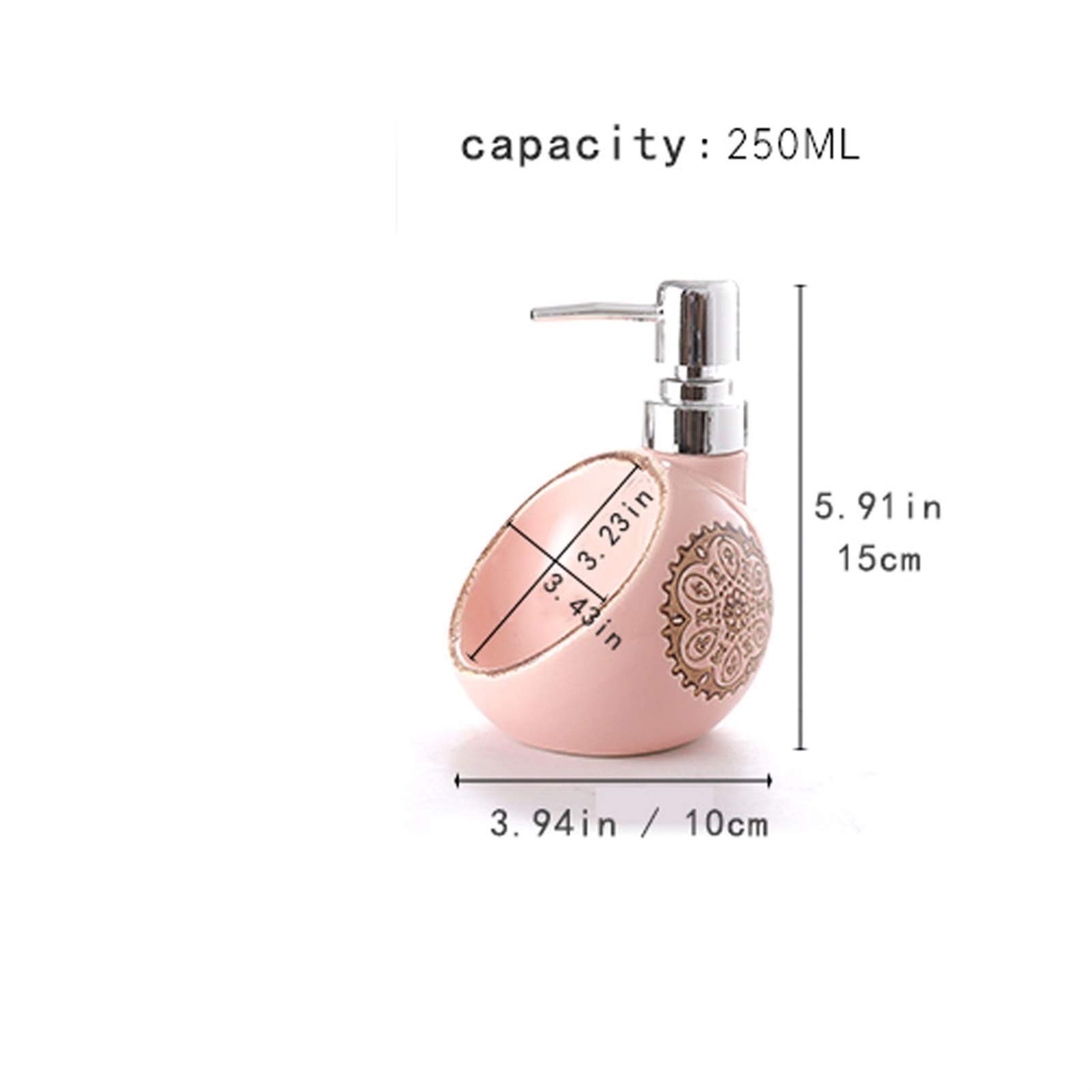Dispenser per sapone liquido Lozione detergente ceramica Dispenser maniluvio dispenser di sapone Bagno Doccia Lotion Dispenser Soap Dispenser Dosatore Sapone Ricaricabile ( Color : B , Size : SMALL )