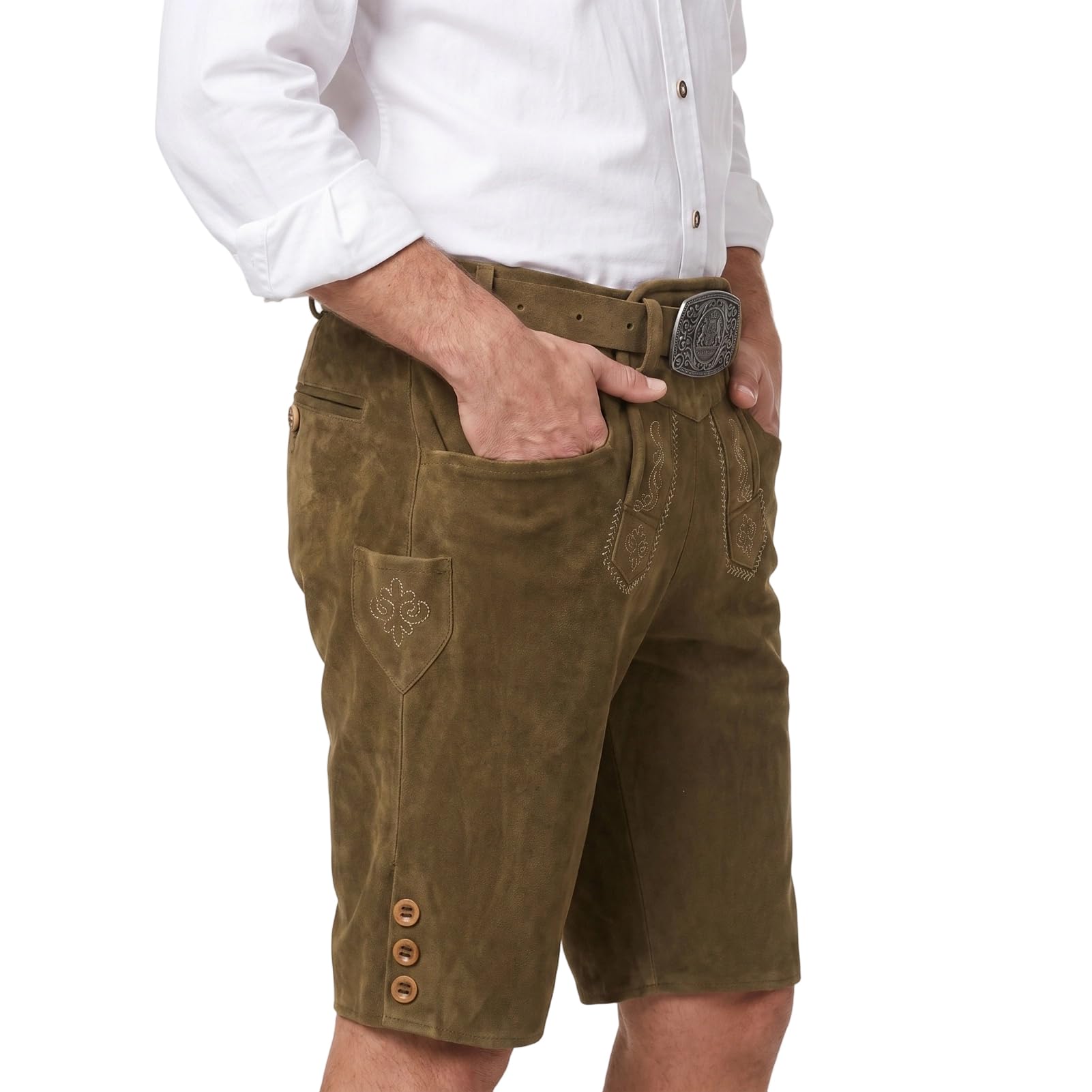 Apparlxer Lederhose Herren Bayerische Lederhosen mit Gürtel Socken