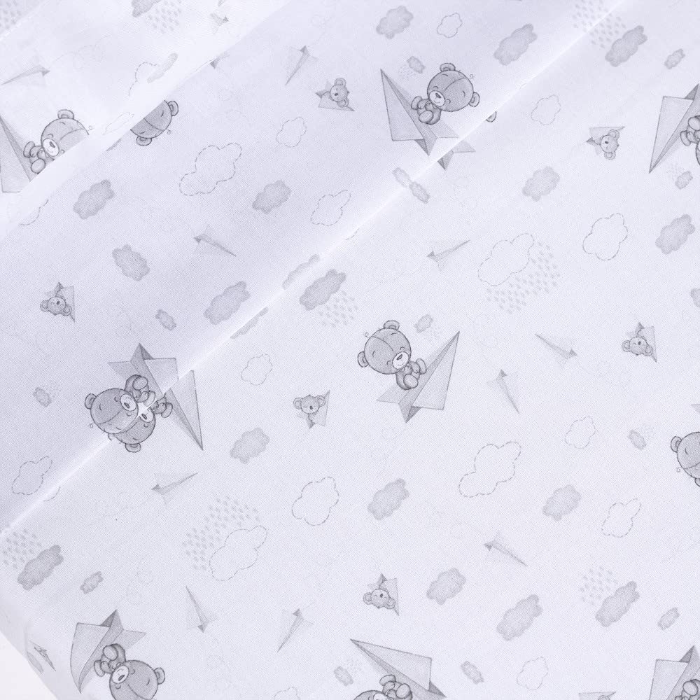 various Juego De Sábanas para Cuna 60 x 120 cm, Bebe Primavera y Otoño Tipo 100% Algodón Extrasuave Fafricado en España-INTERBABY(Bajera+encimera+Funda Almohada)-Avion Papel+Broche BCO/Azul