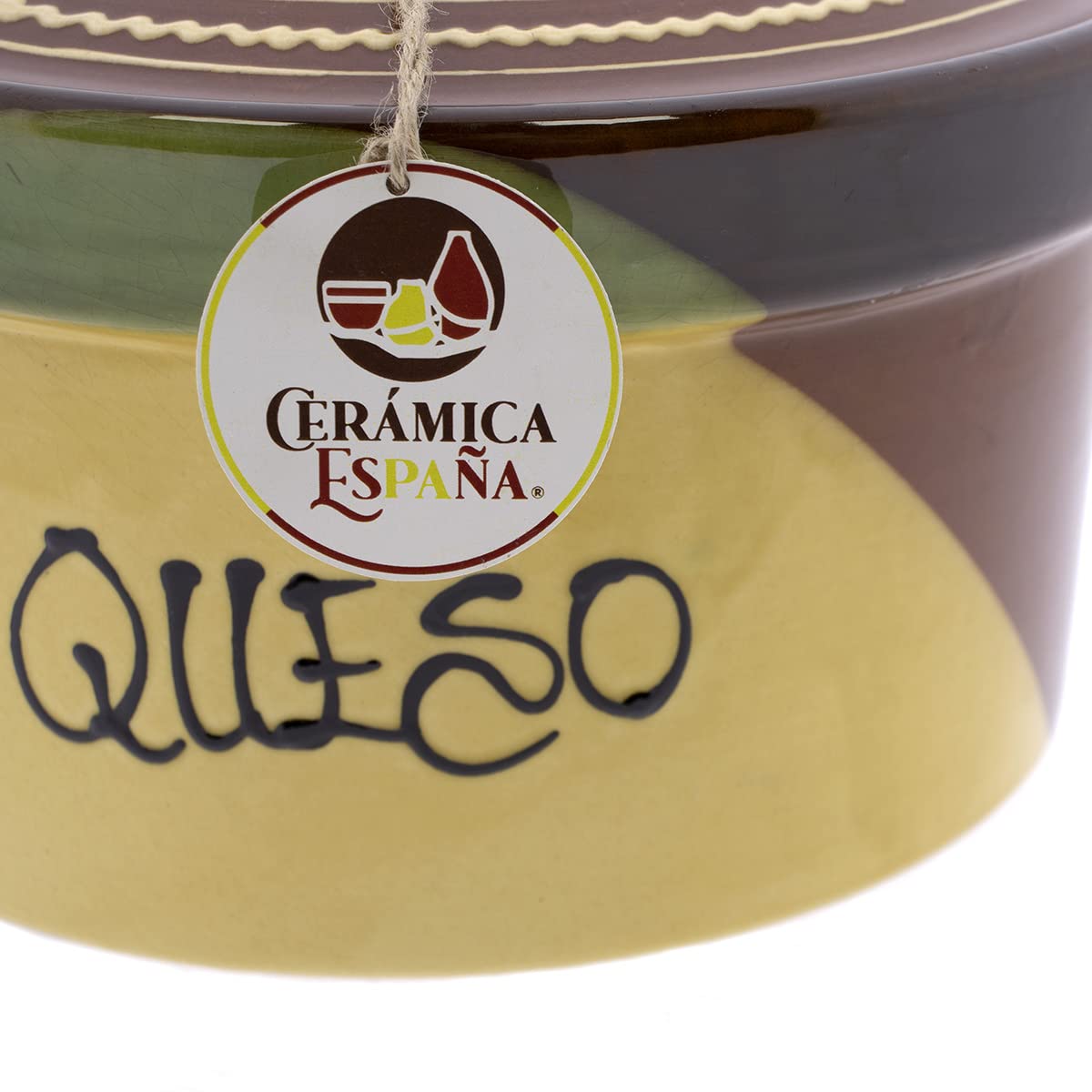 CERÁMICA ESPAÑA | Quesera | Quesera artesanal | Quesera cerámica | Quesera Amazon | Quesera grande - Modelo M02 | 25x25x18 cm