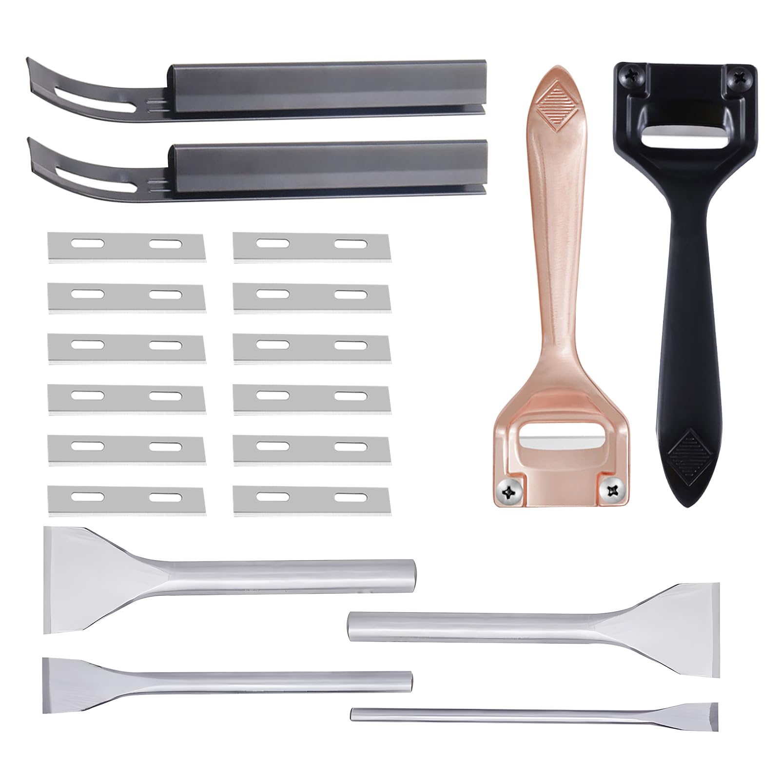 Metal Leather Skiver Set, Metal Leather Skiver, Safety Beveler DIY Cutting Tool with 12 Pieces Skiver Blade Leather Craft Slot Punches Cutter for Leather Craft DIY and Leather Making