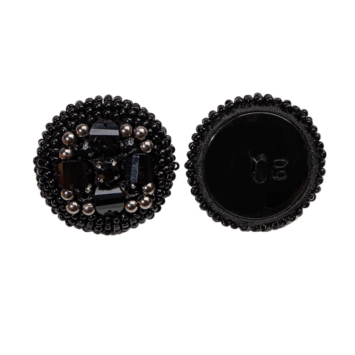 ROMDANTY Vintage Beaded Buttons Set, Large Embellished Pearl Decorative Sewing Buttons for Coats, Dresses, Sweaters, Cardigans, and Craft Projects