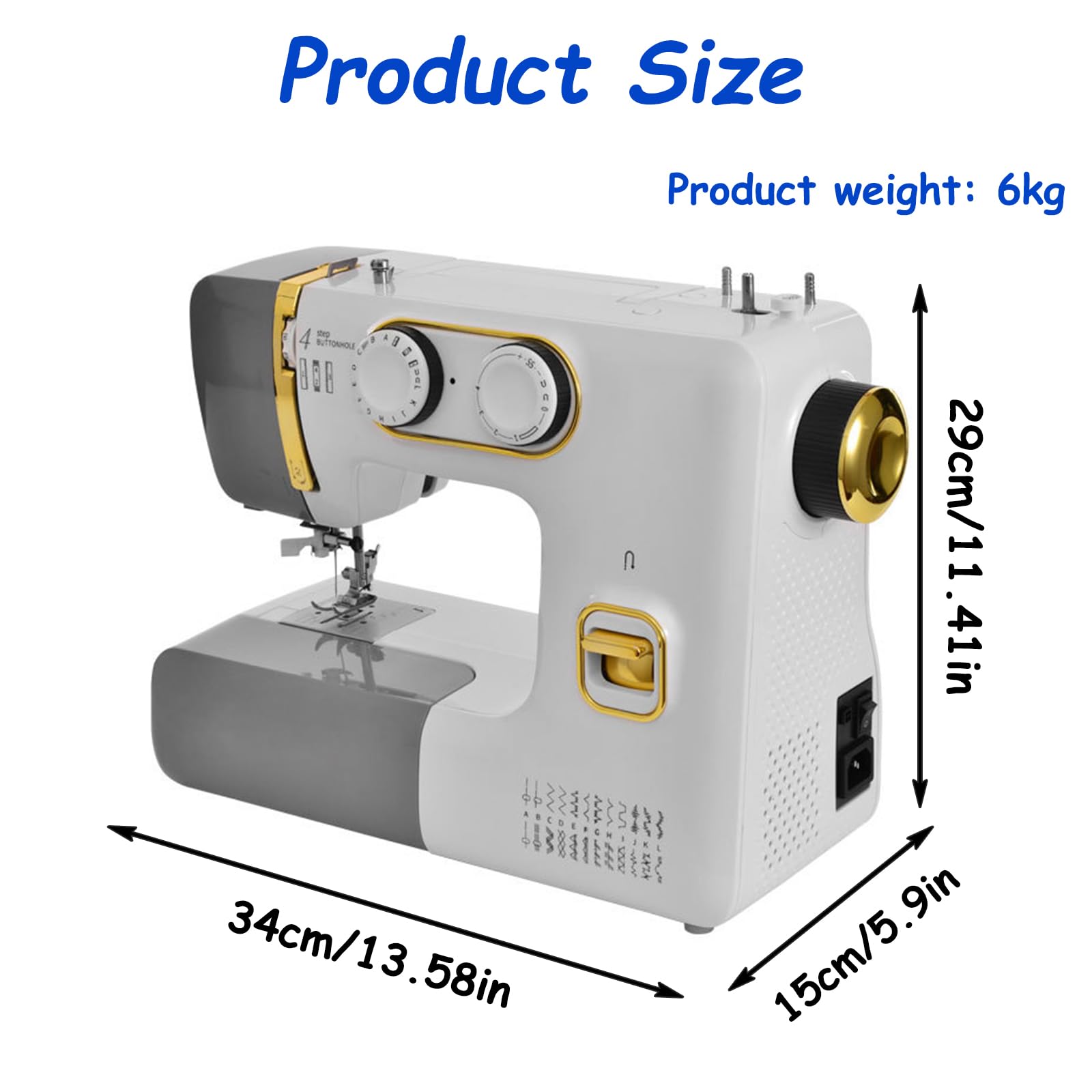 Eléctrica Portátil Máquina de Costura de 24 Agujas, Multifuncional Maquina Coser con Luz LED, Pequeña Máquina de Coser para Principiantes(Size:13.38 * 5.9 * 11.41in,Color:púrpura)