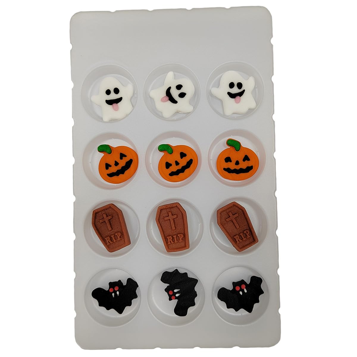Halloween Sprinkles Icing Decoration for Cupcake Decorating, Halloween Pumpkin, Edible Ghost Tombstones Cake Cupcake Topper for Baking Cookie Ice Cream Candy Decoration