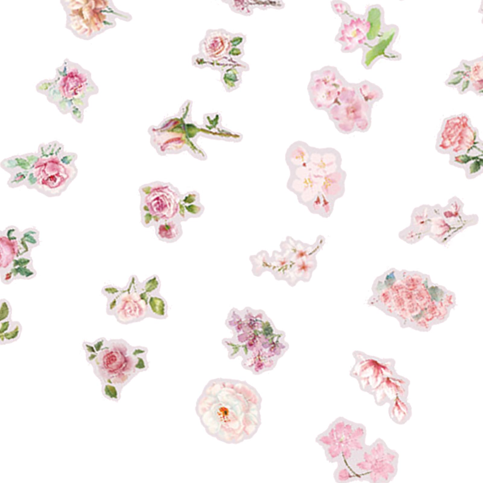 60 Pegatinas Stickers Calcomanía Scrapbook Vintage Flores | Meses Sin
