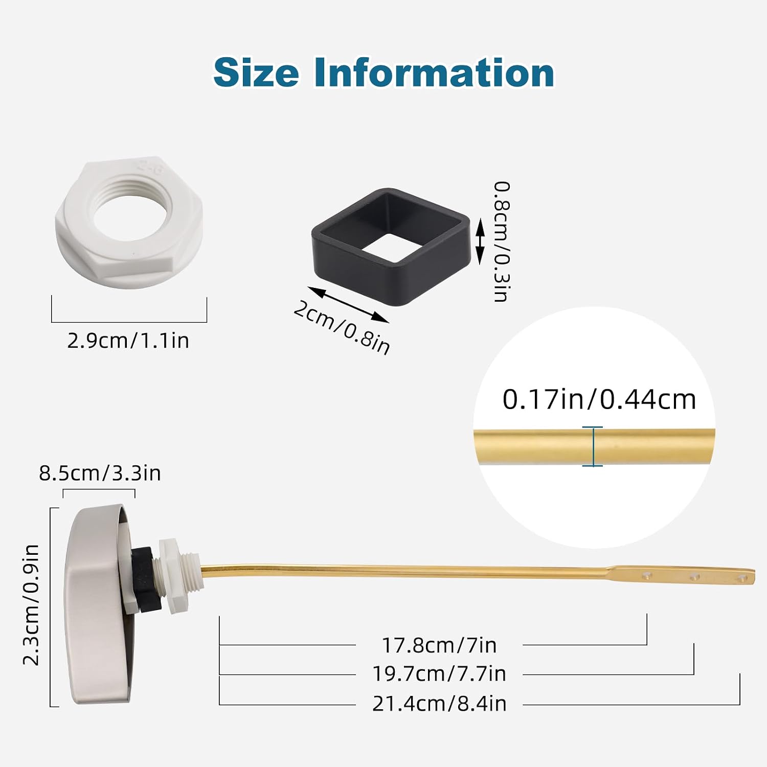 iFealClear Metal Toilet Handle Replacement Compatible with TOTO THU004-CP Trip Lvr for St701, Cst854, CST 884 Soild Brass Toilet Tank Flush Lever, Side Mount Toilet Trip Levers, Brushed Nickel