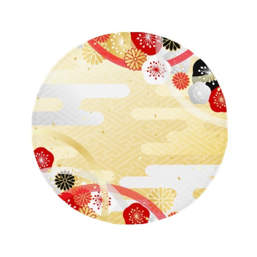 Tapis antidérapant Sakura géométrie florale en polyester lavable pour cuisine et salon