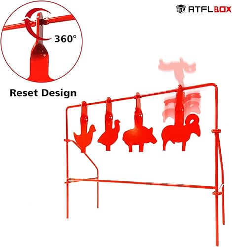 Miniatura 2 de Atflbox BB Gun Target Animal Silhouette Heavy Metal Spinning Pellet Airsoft Shooting Target para exteriores, clasificado para calibre .177 .20