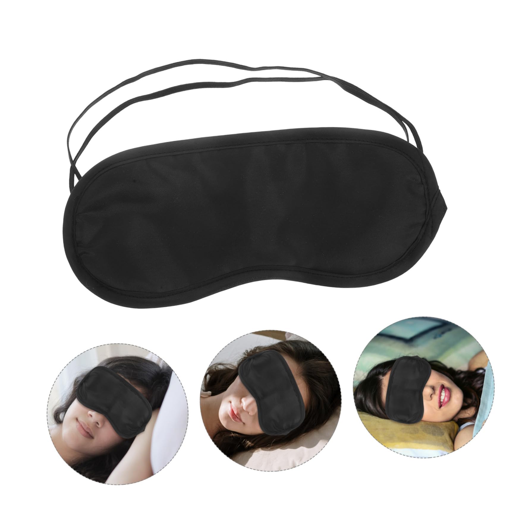 COLLBATH 50 Pezzi Maschera Per Dormire Portatile Oscurante Monouso in Seta Per Coprire Gli Occhi Regolabile Maschera Per Dormire in Aereo Per Viaggi Aperto Nera