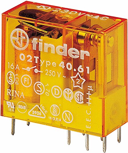finder - finder Relais enfichable/imprimé 230 V AC, 1 W, 16 A, 1 pièce, 40.61.8.230.0000 (2 pièces de Relais enfichable/imprimé)