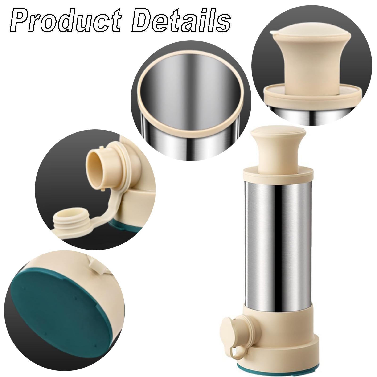 Sausage Filling Machine, 2 In 1 Manual Sausage Pusher, Stainless Steel Sausage Pusher With 4 Different Filling Tubes, Kitchen Tool For Stuffing Sausages Home - 3
