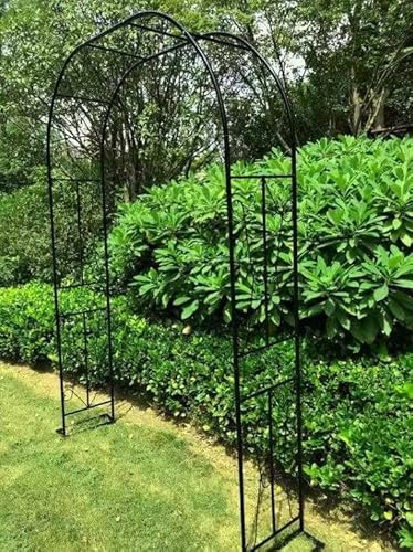 Arco de metal para jardín, arco de escalada de metal resistente para bodas y fiestas, pérgola de jardín, cenador, enrejado, entrada de jardín, arco decorativo para plantas trepadoras