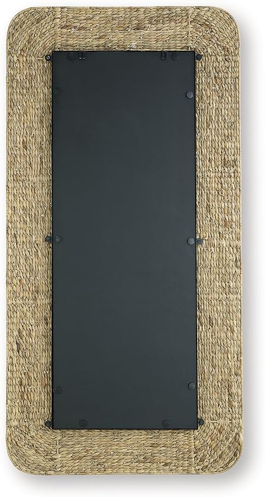 Signature Design by Ashley Norigan Casual Full Length Floor Mirror with Thick Frame, Light Brown