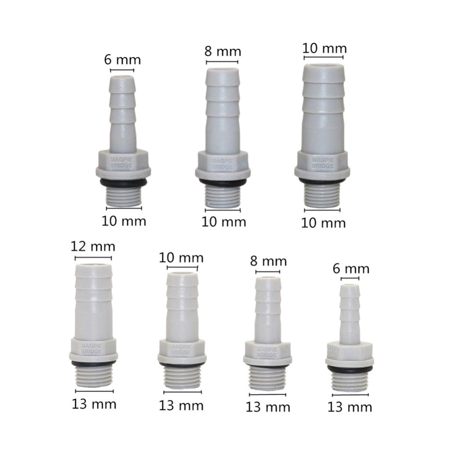 Giunto idraulico da giardino in acciaio filettato maschio per tubo dell'acqua da 1/8", filettatura 1/4" a 6/8/10/12 mm, 50 pezzi (colore: oro)