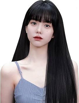 Amazon.co.jp: Sunecho ウィッグ ロング ストレート 黒髪 レディース
