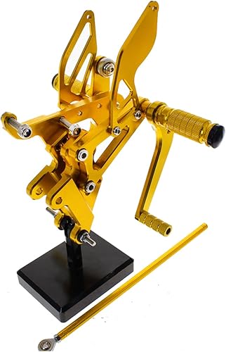 Miniatura 10 de Reposapiés de motocicleta ajustable de aluminio Billet para Yamaha YZF R6 2003 2004 2005 (gris)