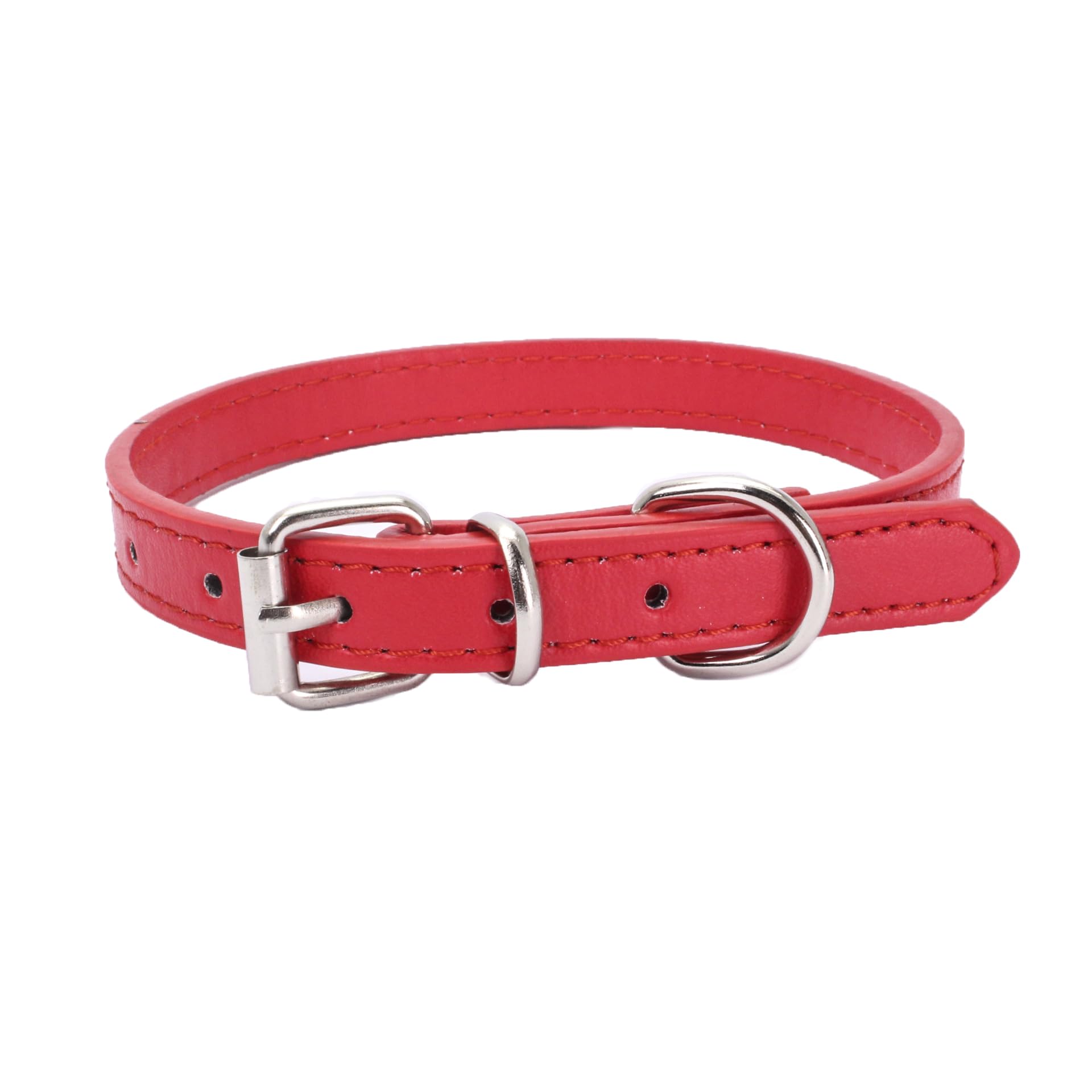 Newtensina Soft Dog Collar Puppy Collars for Small Dogs - Red - M