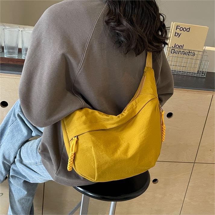 Image of Nylon Crescent Crossbody Bag for Women Shoulder Tote Handbag Casual Sling Bag Dumpling Purse Bag for Outdoor Travel